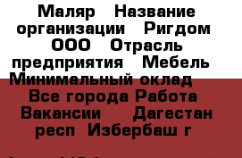 Маляр › Название организации ­ Ригдом, ООО › Отрасль предприятия ­ Мебель › Минимальный оклад ­ 1 - Все города Работа » Вакансии   . Дагестан респ.,Избербаш г.